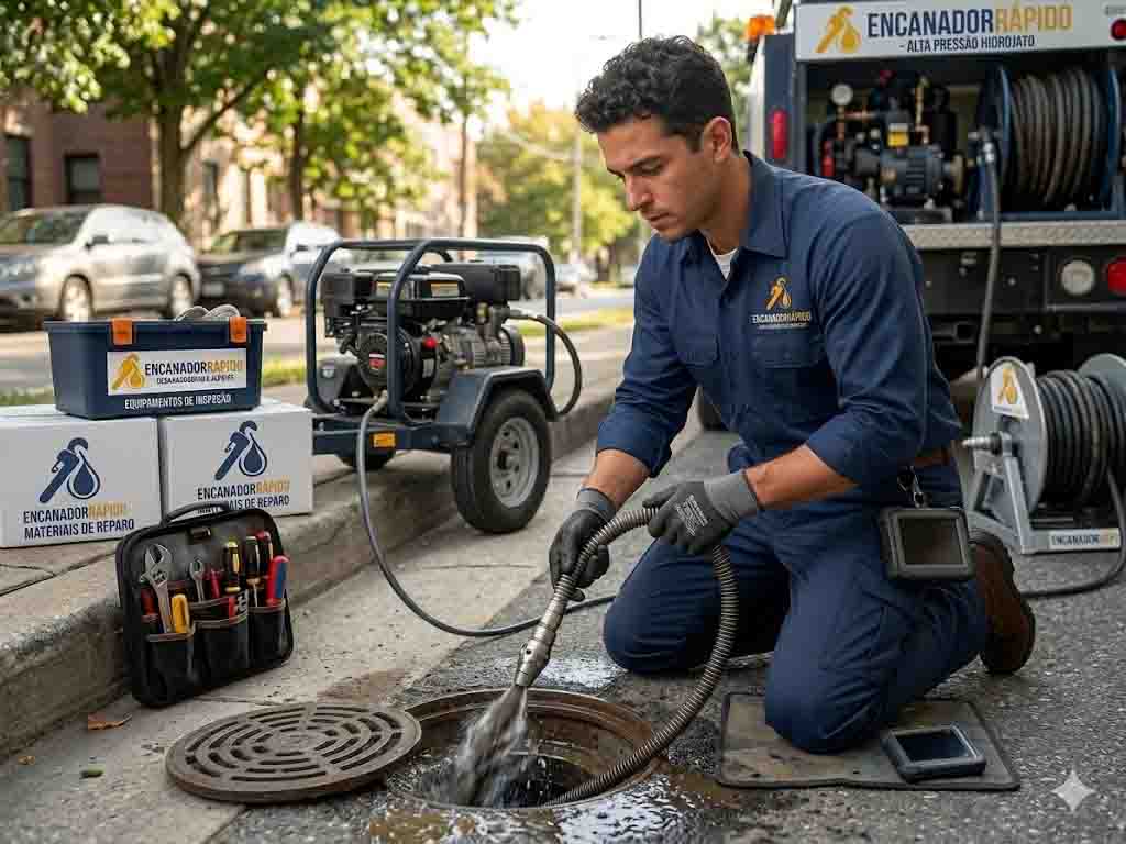 Desentupimento de esgoto com hidrojato em Barueri